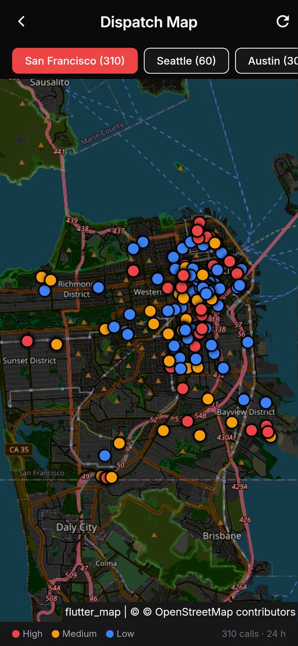 Live dispatch map