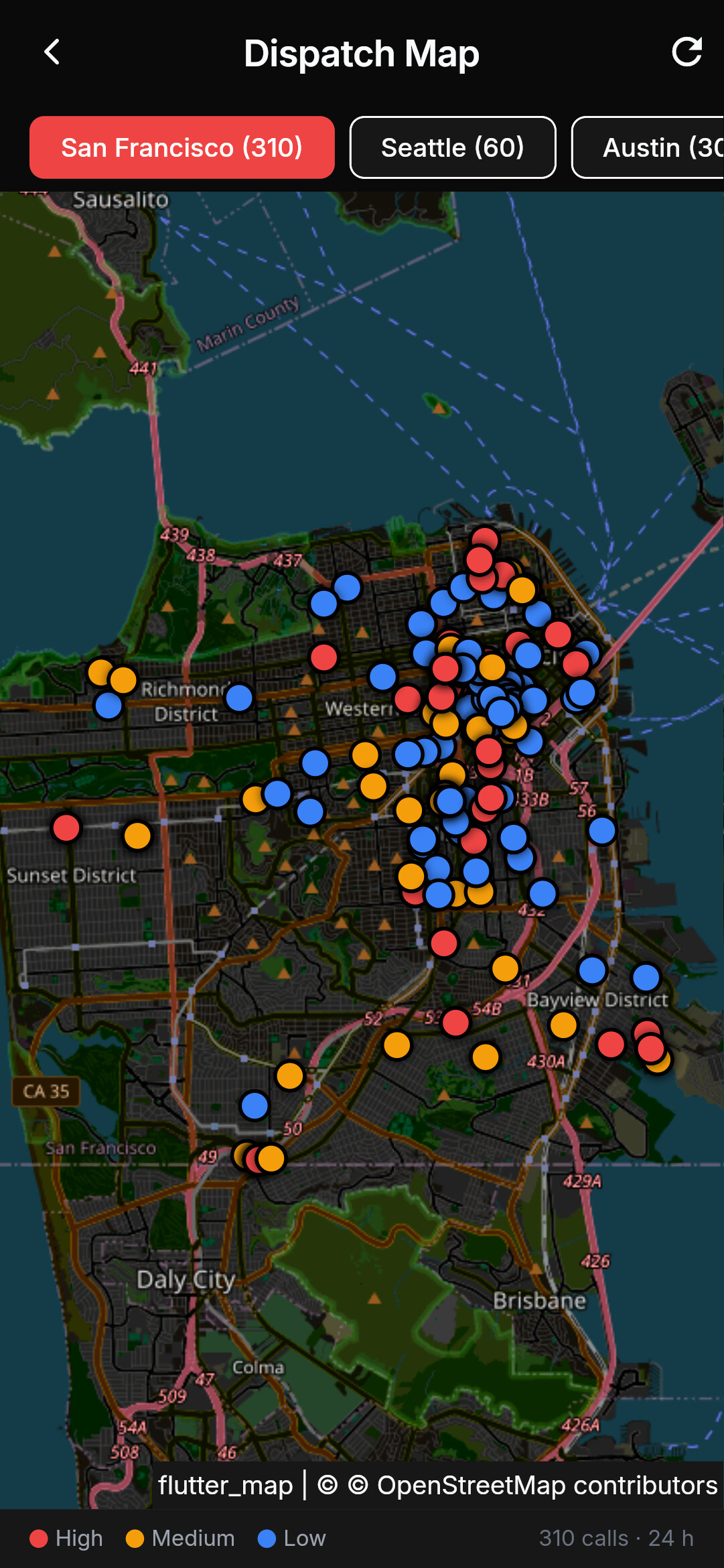 Live dispatch map